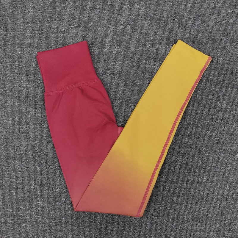 Women Gradient Yoga Pants Seamless High Waist Training Outdoor Leggings Running Jogging Quick Dry Gym Sport Leggings