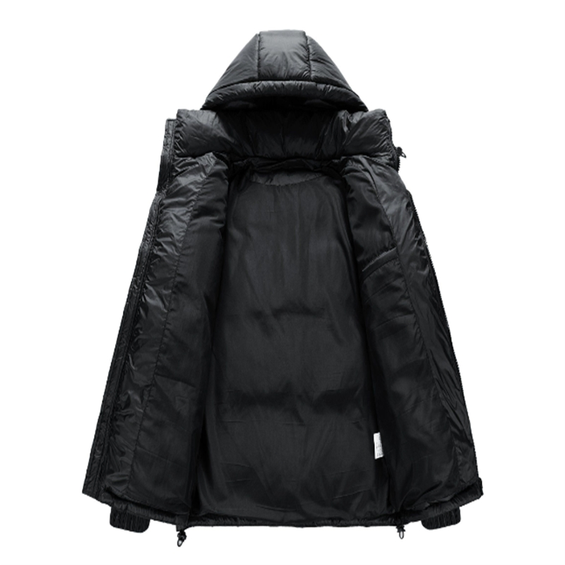 Custom Polyester Hooded Elastic Hem Unisex Puffer Jacket