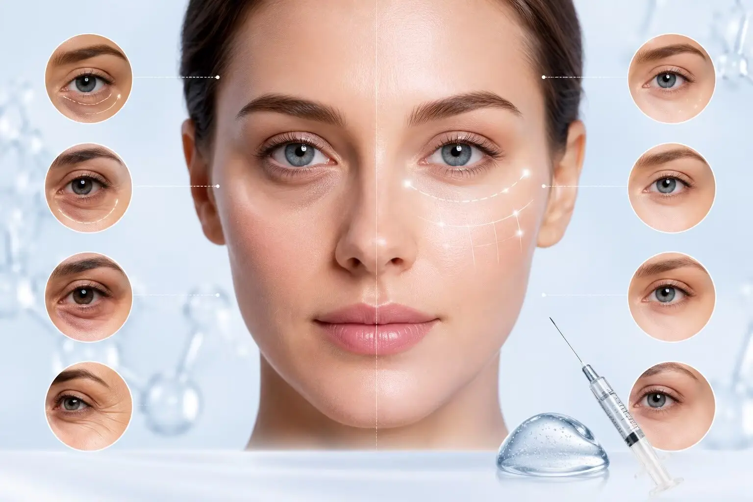 Hyaluronic acid filler before after correction results