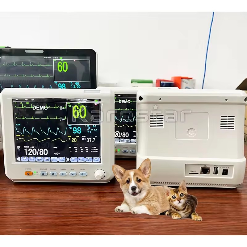 Factory Medical Patient Monitor for Animal Use K-J50b Medical Device Oxygen Temperature Blood Pressure Monitor Portable