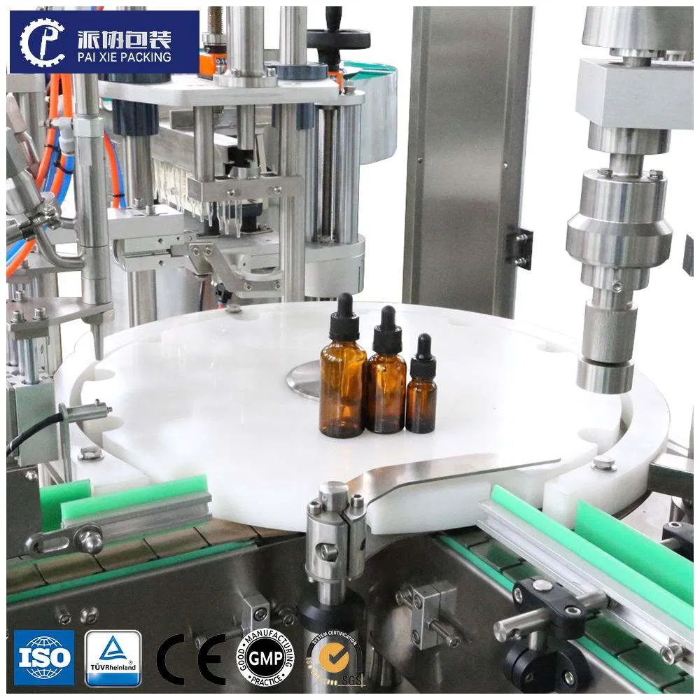 Automatic Liquid No-Drip Glass Bottle Pet Filling and Sealing Machine for 10ml Perfume, Essential Oils, Aromatherapy, Eye Drops, Cosmetics and Pharmaceuticals