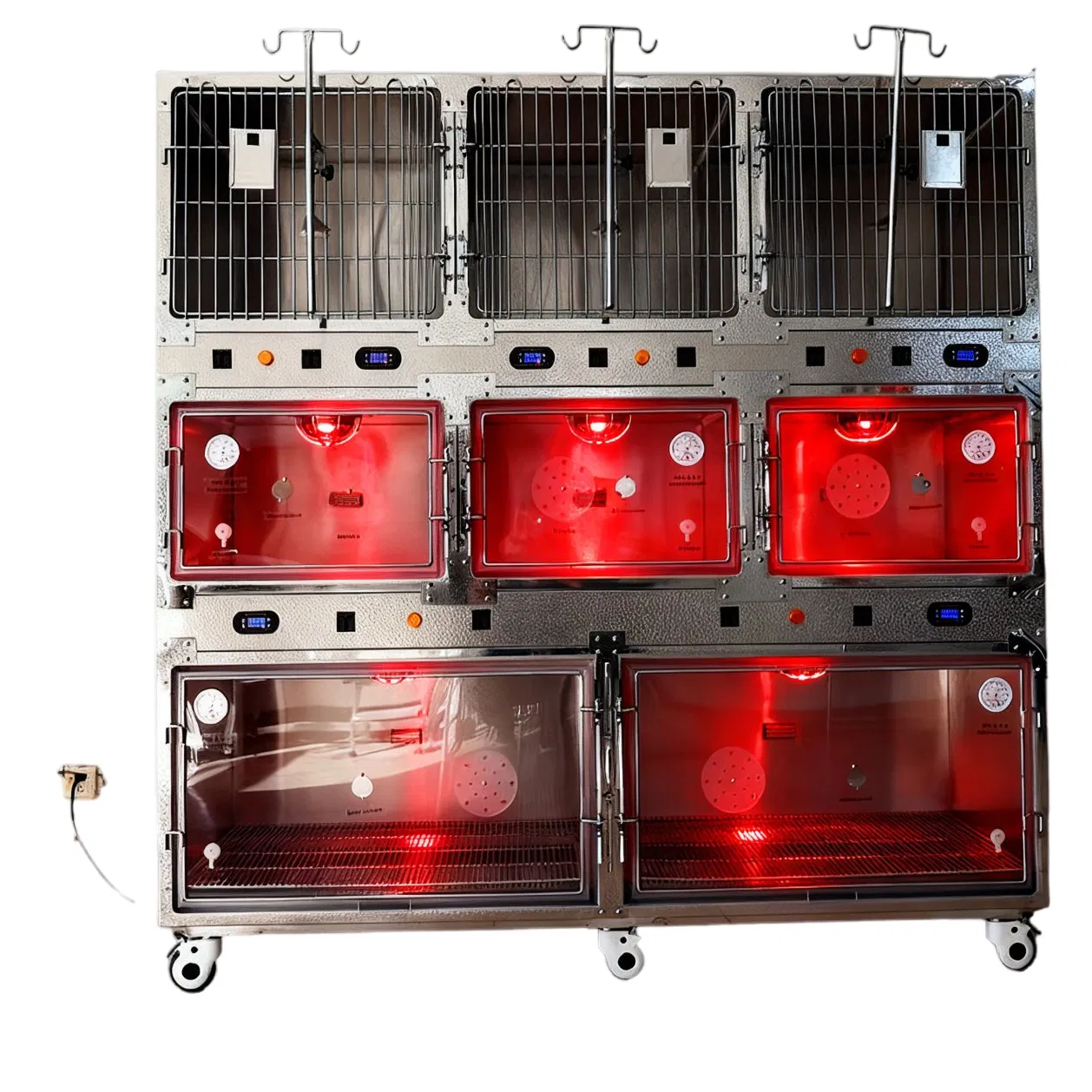 Veterinary Equipment Premium Heated Stainless Steel Oxygen Cage for Pets Recovery Needs