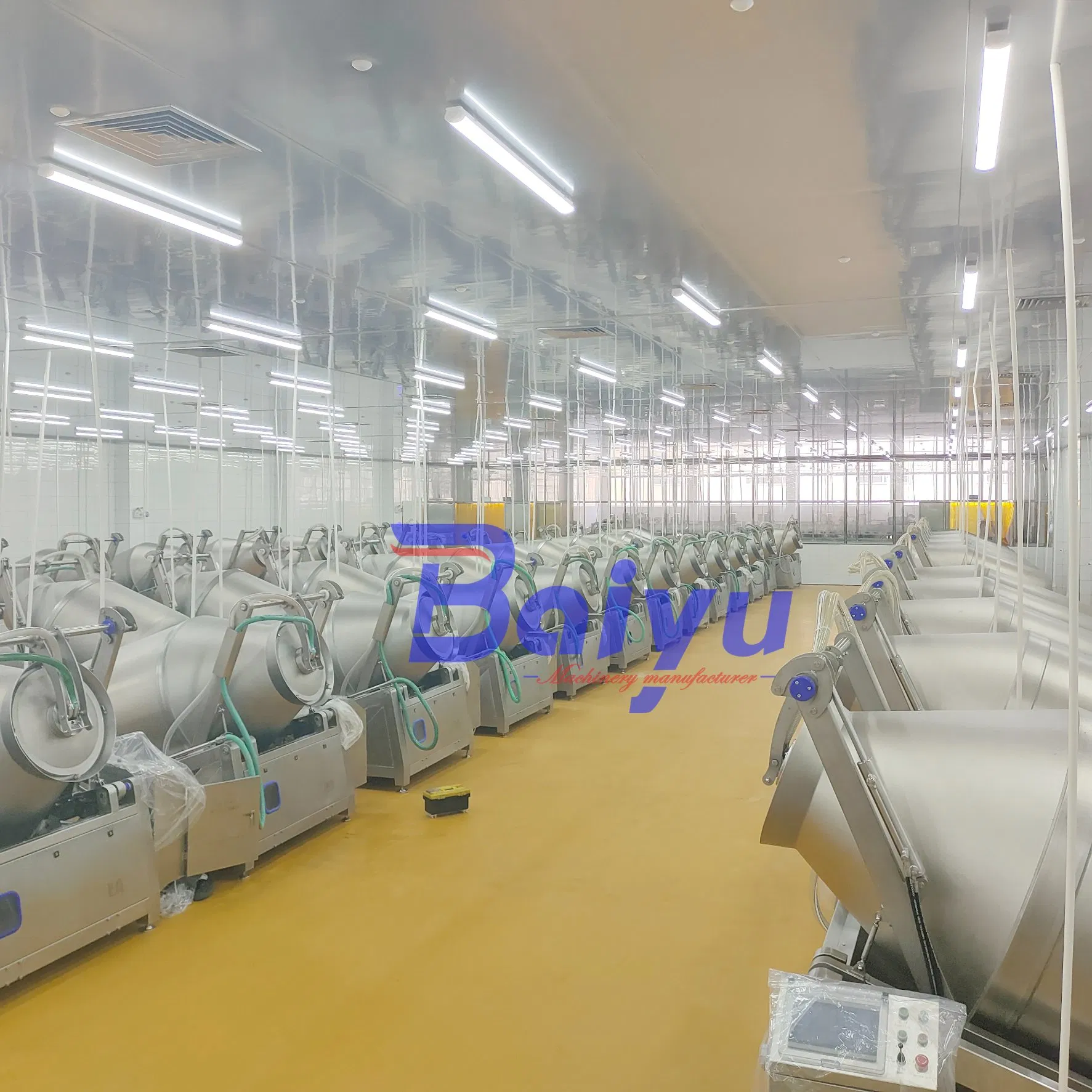 Automatic Industrial 304stainless Steel Hydraulic Meat Vacuum Marinating Tumbler Bowl Cutter Mixer Tenderize Sausage Filling Stuffer Meat Processing Machine