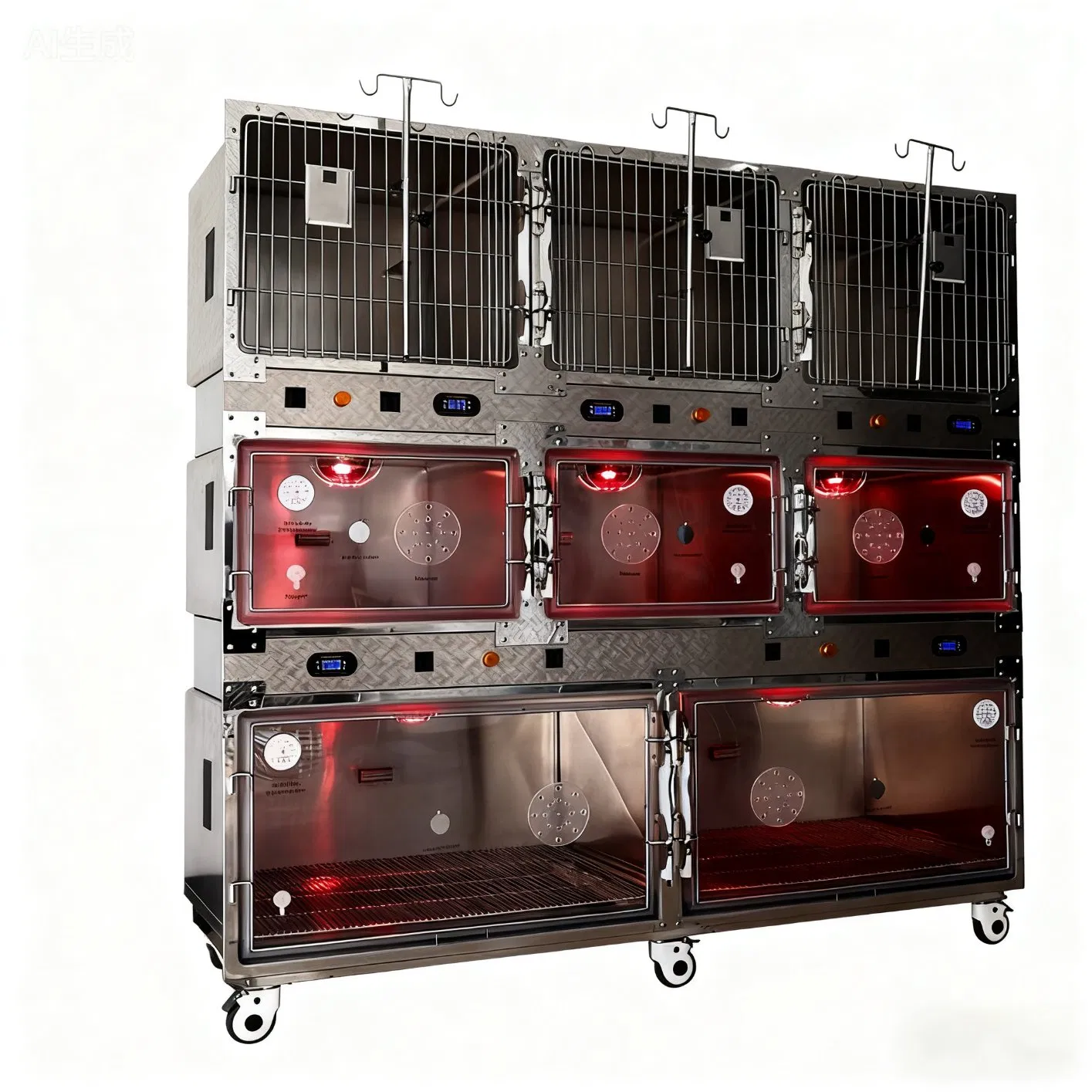 Veterinary Equipment Stainless Steel Heated Oxygen Cage for Comfortable Pet Recovery