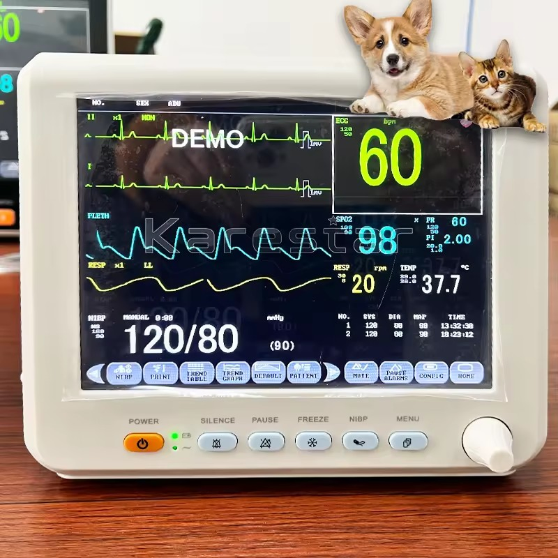 Factory Medical Patient Monitor for Animal Use K-J50b Medical Device Oxygen Temperature Blood Pressure Monitor Portable