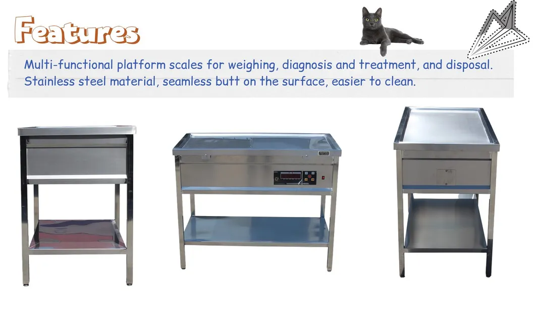 Veterinary Equipment Examination Table Stainless Steel Table with Scale
