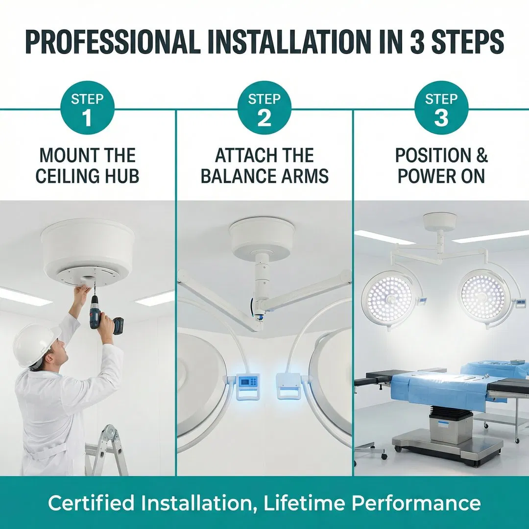 Ceiling-Mount Shadowless Veterinary LED Operating Light with Adjustable Arm High-CRI