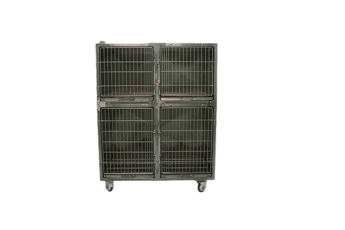 Adjustable Veterinary Cage for Pet Recovery and IV Therapy