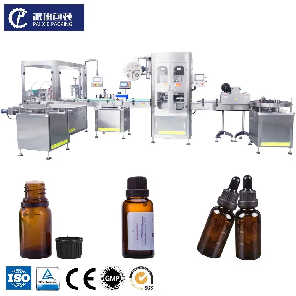 Automatic Liquid No-Drip Glass Bottle Pet Filling and Sealing Machine for 10ml Perfume, Essential Oils, Aromatherapy, Eye Drops, Cosmetics and Pharmaceuticals