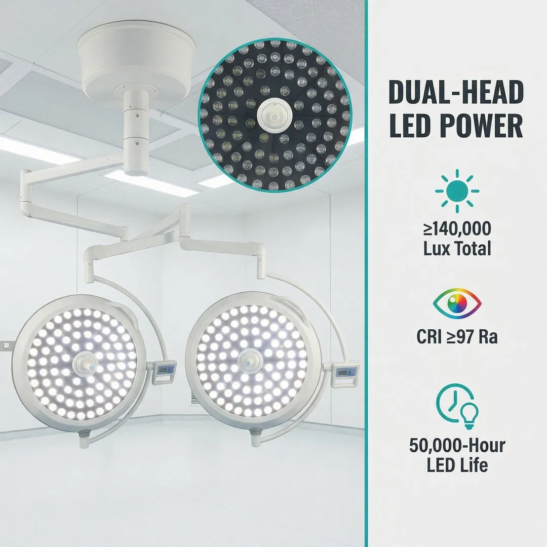 Ceiling-Mount Shadowless Veterinary LED Operating Light with Adjustable Arm High-CRI