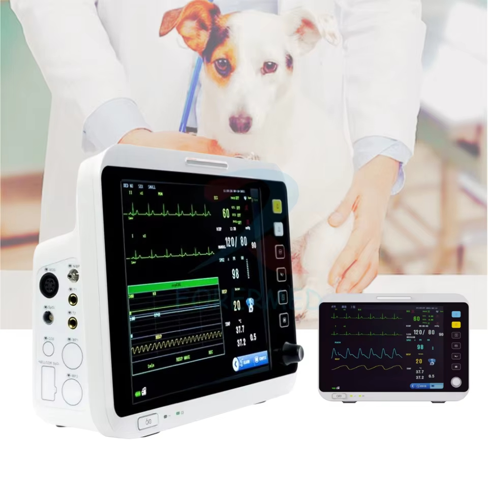 Animals 12 Inch Veterinary Vital Sign Monitor Veterinary Multiparameter Patient Monitor