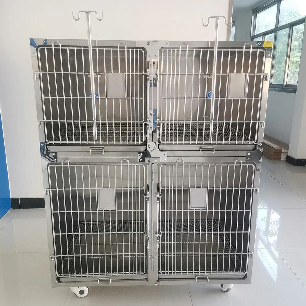 Stainless Steel Veterinary Cage Animal Hospital Pet Kennel Veterinary Recovery Cage Veterinary Medical Equipment Veterinary