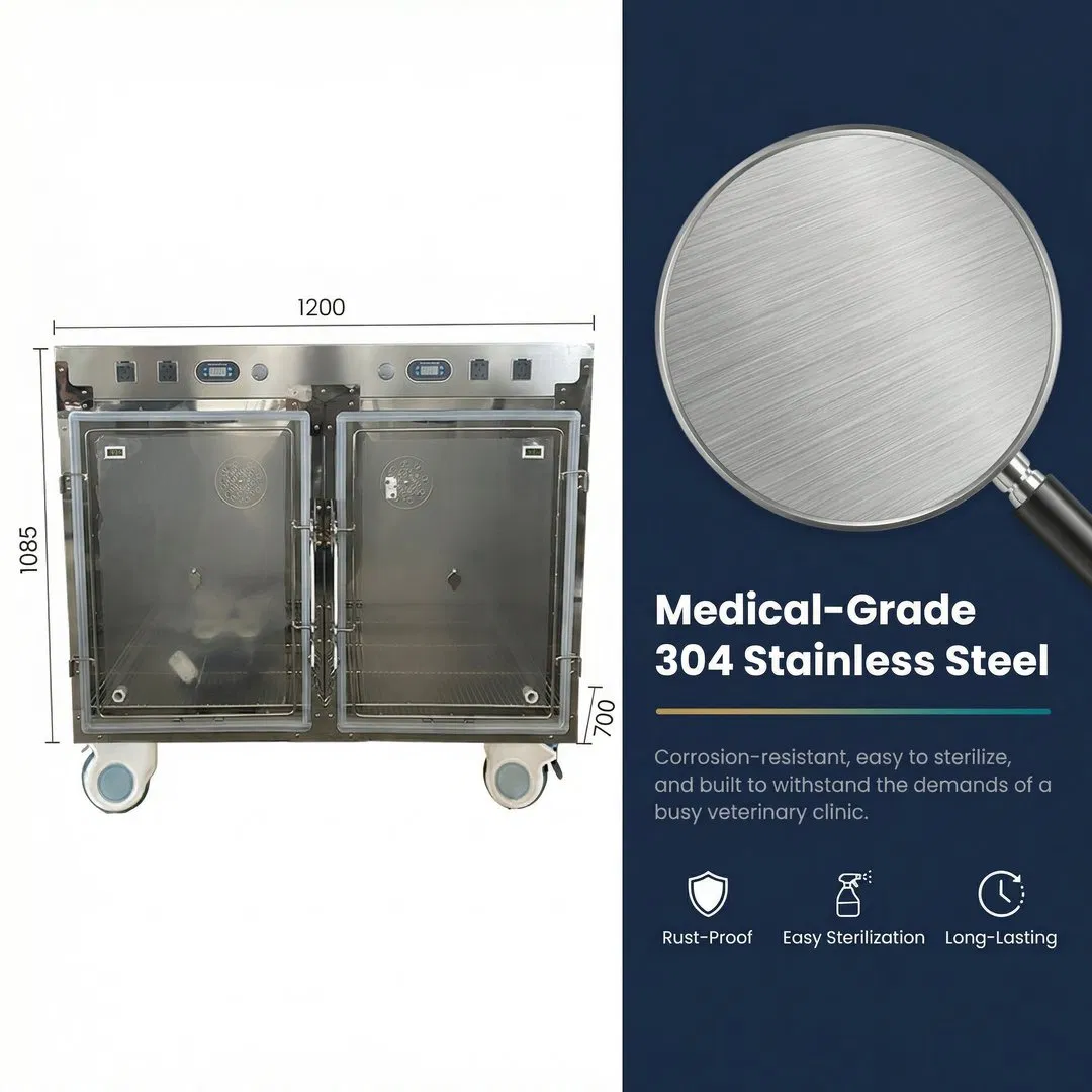 Advanced Veterinary ICU Provides Safe Oxygen Cage Pet Recovery System