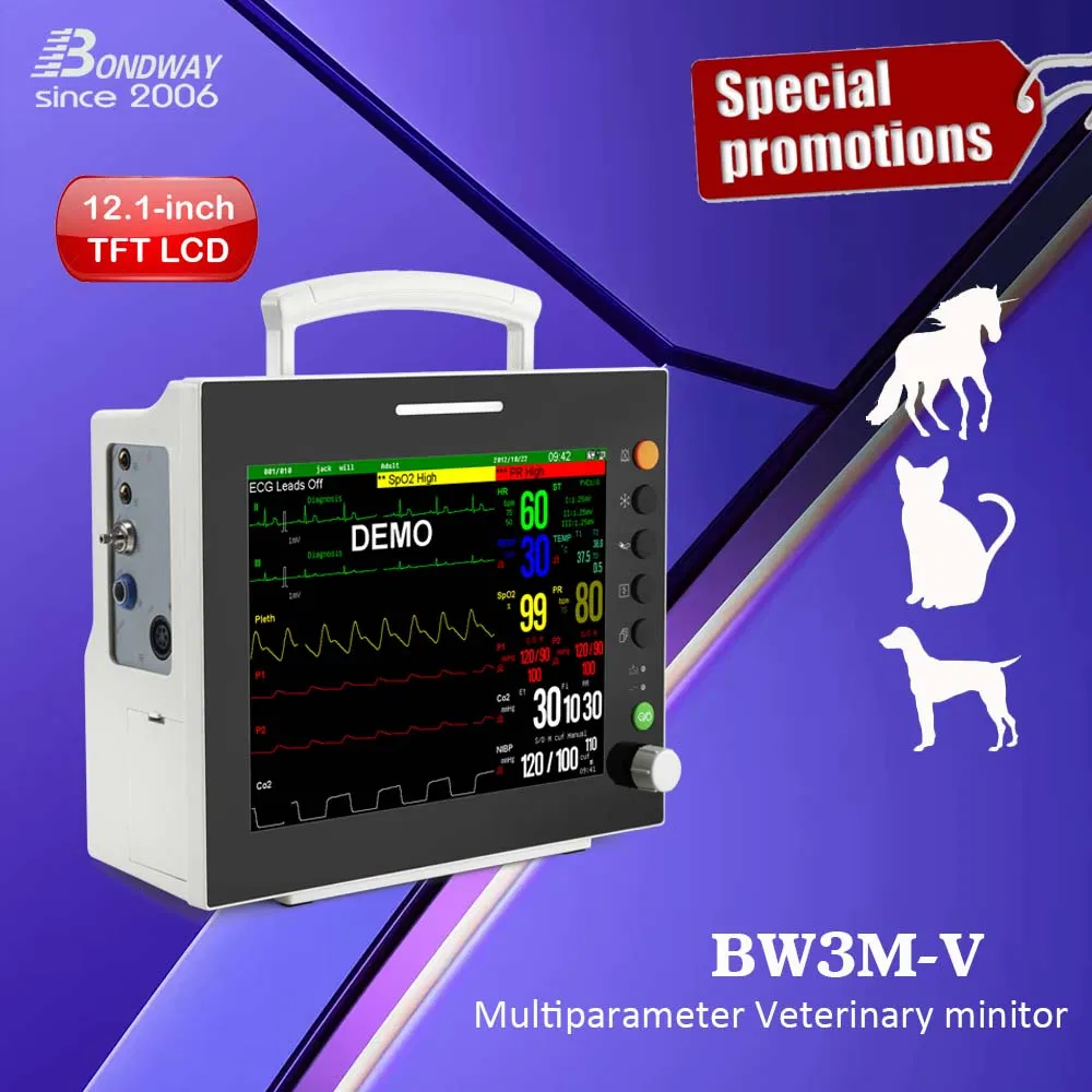 Veterinary Patient Monitor for Horse, Cat, Dog, or Similar-Sized Animals, Veterinary Monitor, Veterinary Instrument, Veterinary Equipment