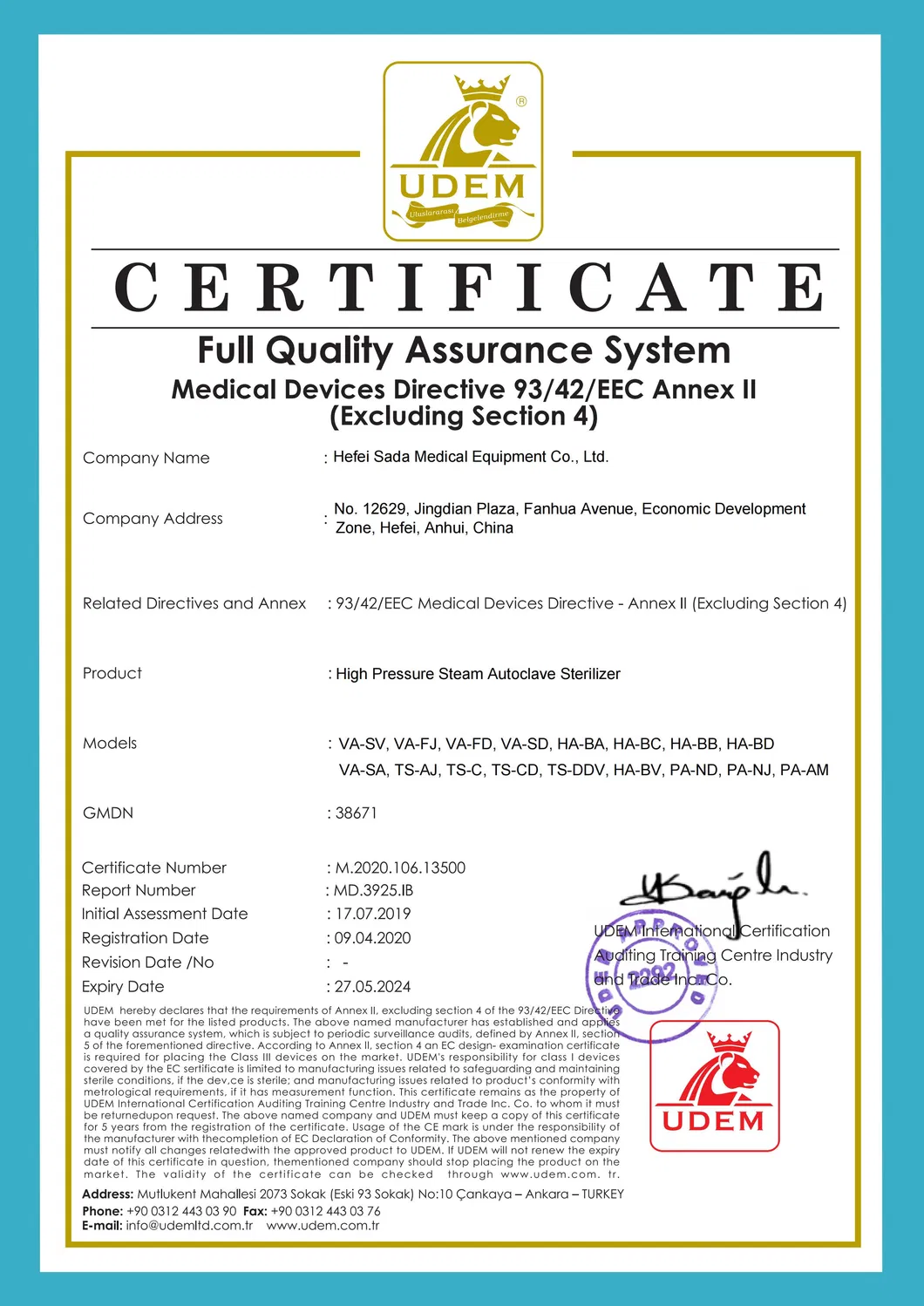 Certification ISO