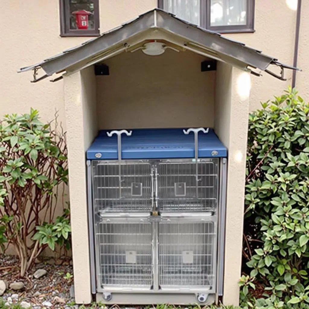 Infrared Heated 4-Bay Oxygen Cage for Veterinary Hospital, Pet Post-Surgery Recovery &amp; Oxygen Therapy