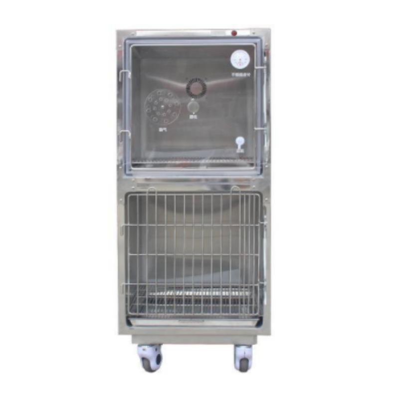 2 Layer Veterinary Recovery Cages Stainless Steel Oxygen Dog Cage
