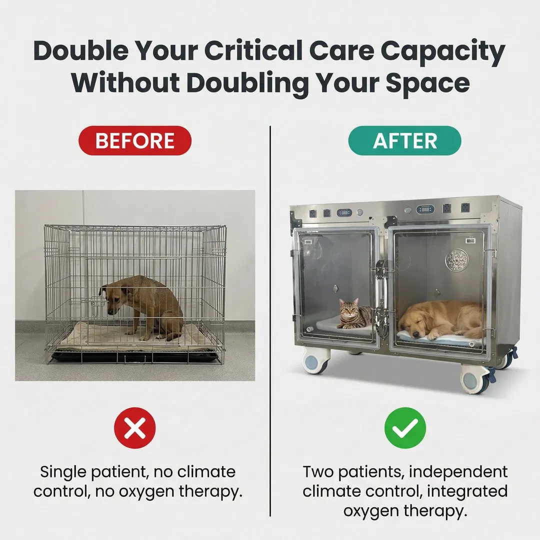 Advanced Veterinary ICU Provides Safe Oxygen Cage Pet Recovery System