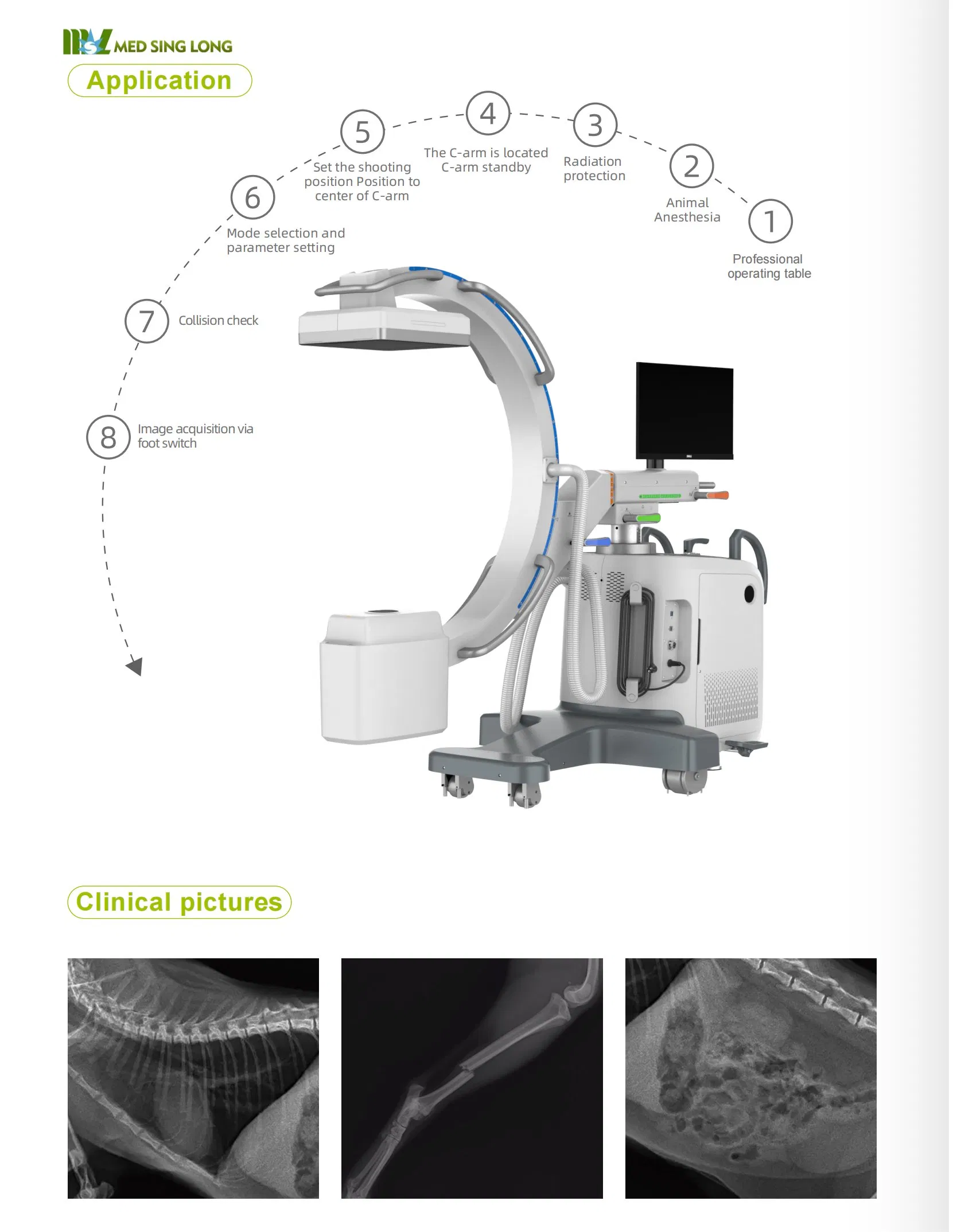 Veterinary C-Arm Imaging Unit X Ray Machine Digital C Arm System Radiology Equipment