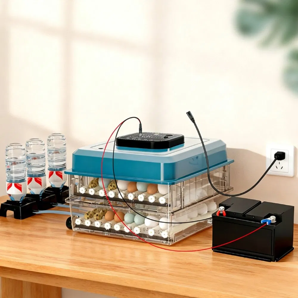 Large Capacity Clear Egg Incubator - Dual Power Fully Automatic Hatching Equipment for Reptiles, Poultry, Pigeon, Parrot and Small Pets
