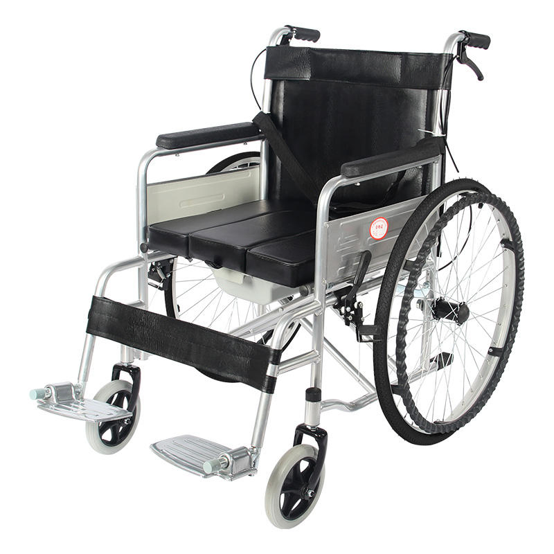 Hot-Selling Chinese Manufacturer Steel Commode Wheelchair with Potty for Disabled Cheap Price Wheel Chair