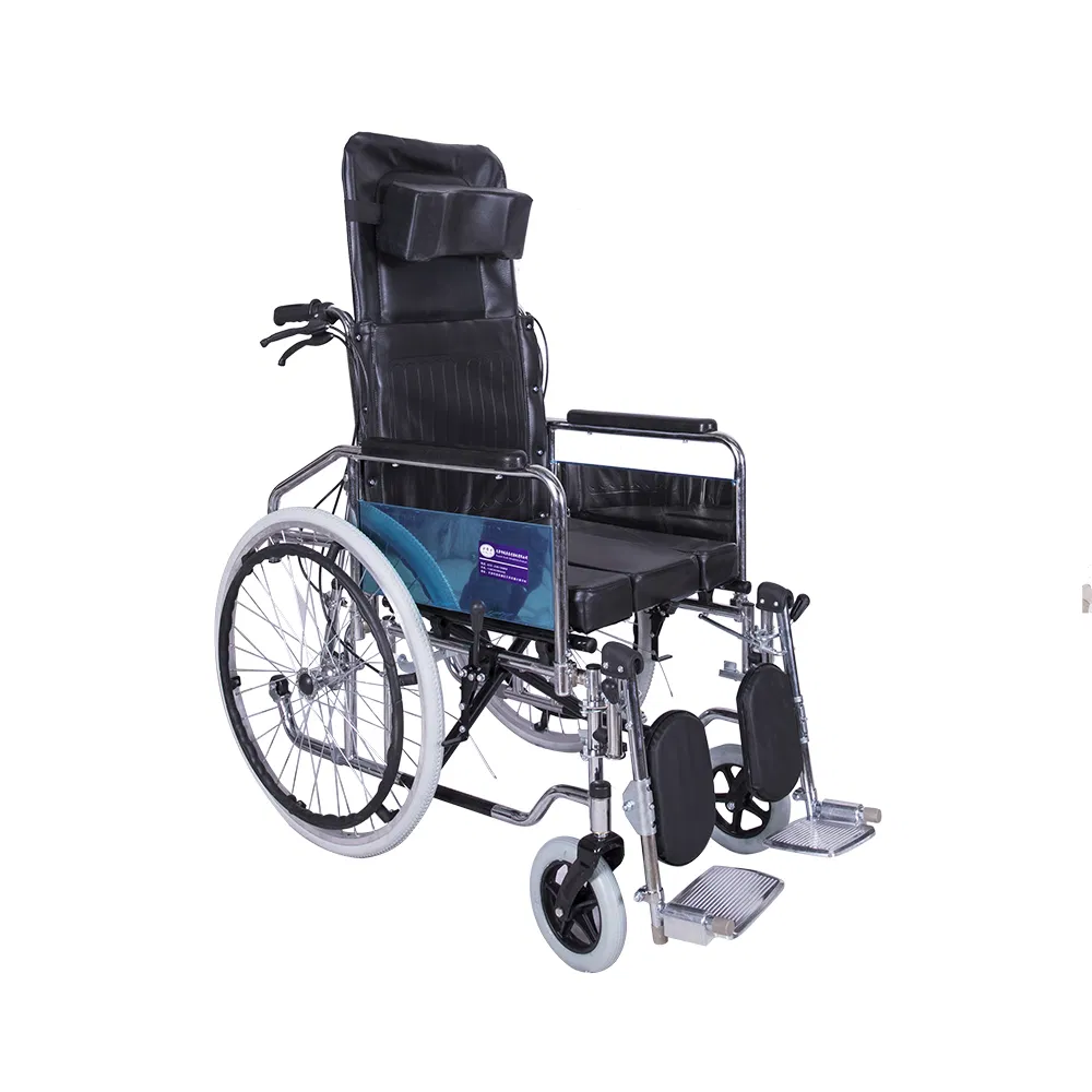 Adjustable Reclining Wheelchair with Commode Manufacturer Supply