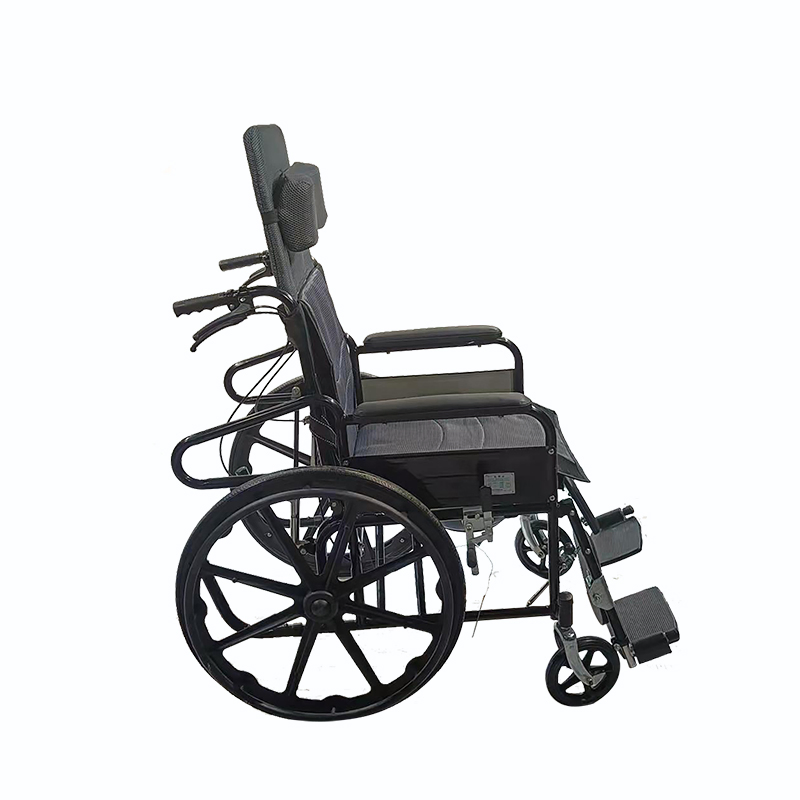 Wholesale Foldable Lightweight Wheelchair for Toilet Adjustable Steel Frame Reclining Manual Wheelchair for Adult