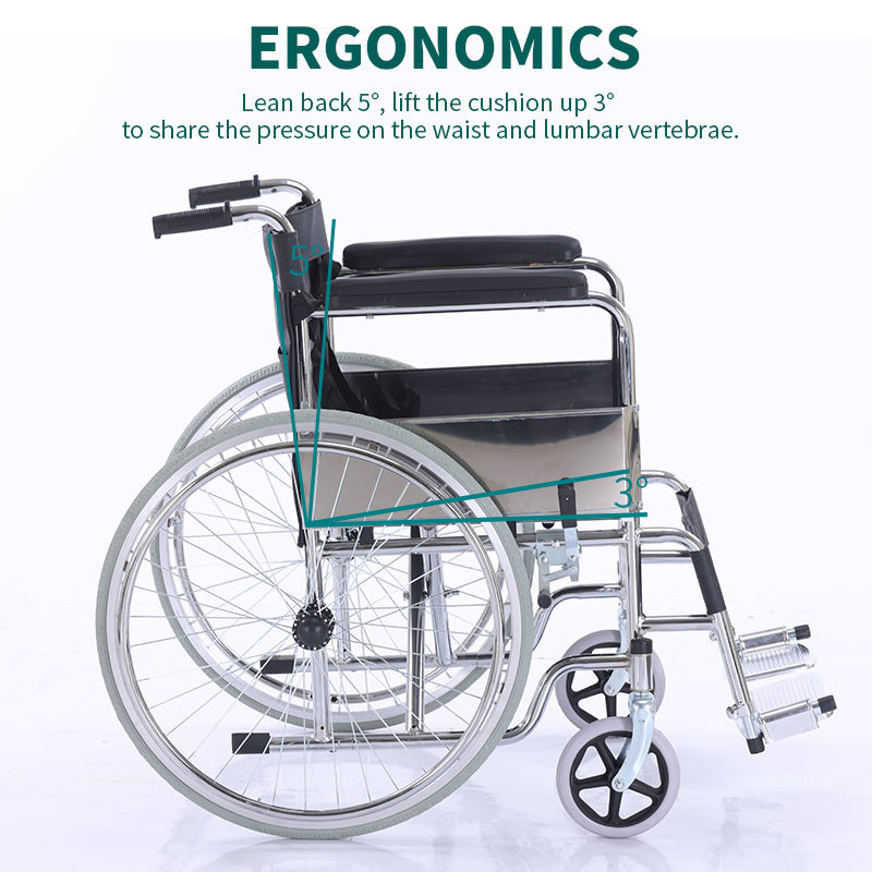 Medical Steel Manual Folding Wheelchair 809 for Physical Therapy/Hospital Use