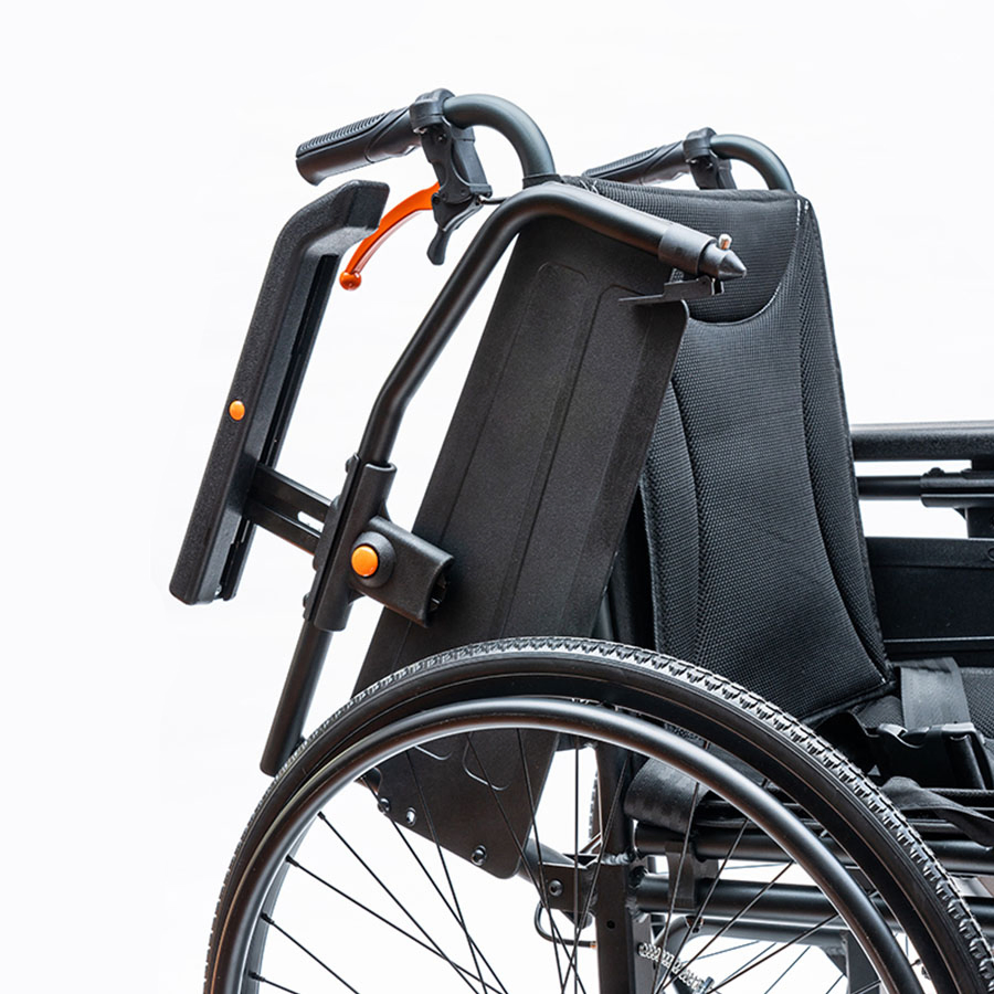 Foldable Aluminum Frame Breathable Seat Adjustable Backrest Manual Wheelchair