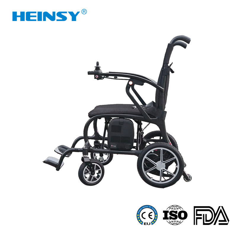 Hes-6101 Hospital Patient Automatic Intelligent Power Wheelchair Folding Electric Wheel Chair for Seniors Big Tires Smooth Stable Driving