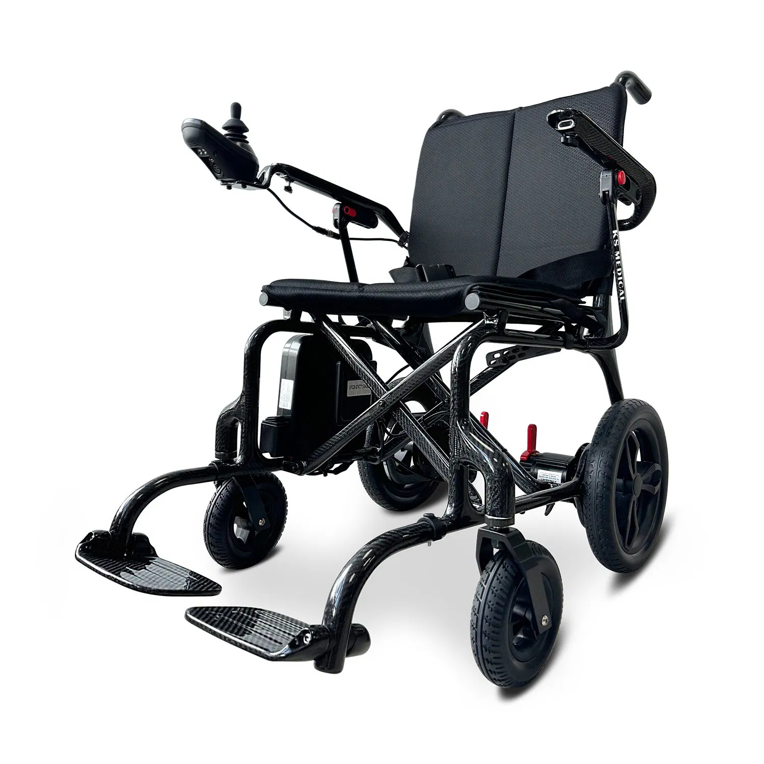 Ksm-507p 160kgs Load Capacity Factory Price Carbon Fiber Lightweight Folding Electric Wheelchair Adults Handicap Airplane Travel