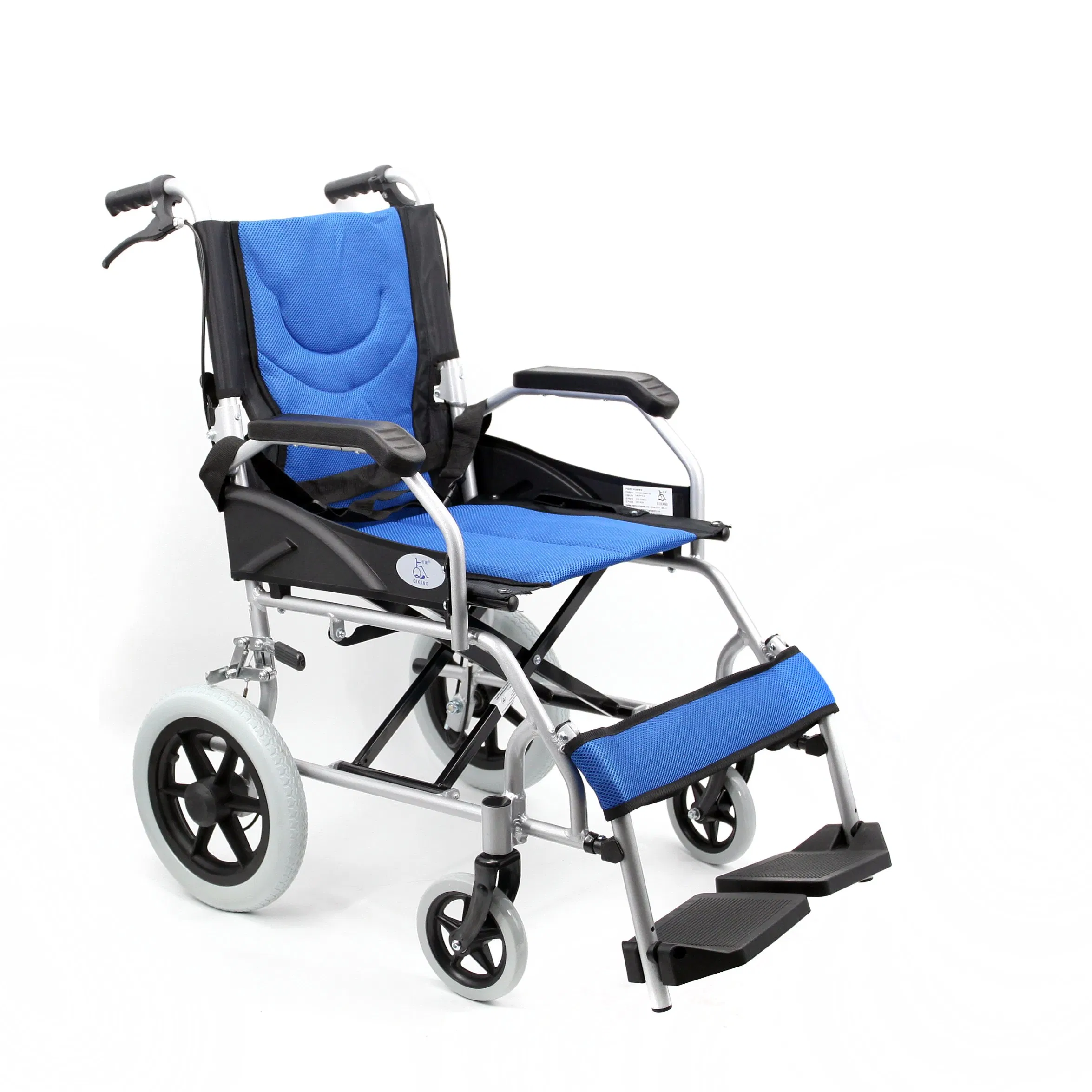Folding Light Weight Aluminium Travel Wheelchair Portable with Handle Brake 12" Rear Wheel