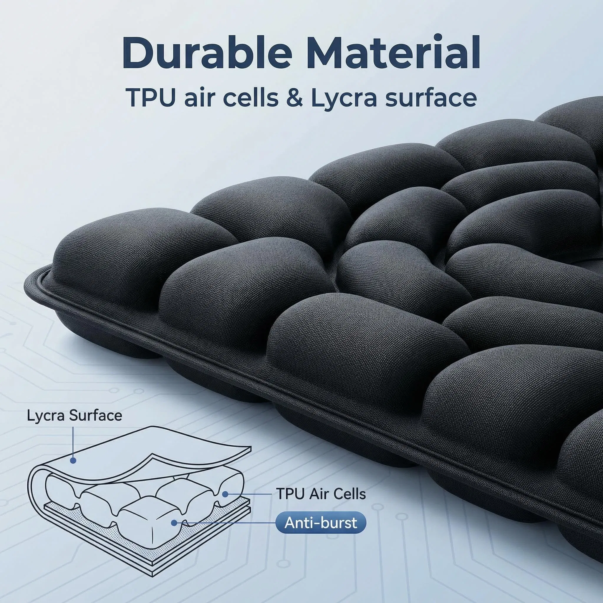 Ergonomic Air Cushion Support for Maximum Message in Wheelchairs