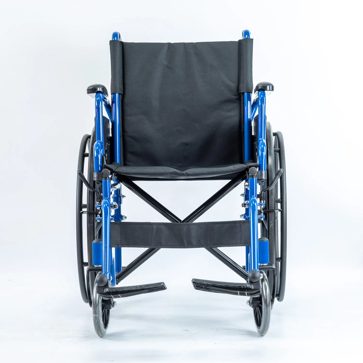 24 Inch Folding Steel Transport Manual Wheelchair with Swing Legs