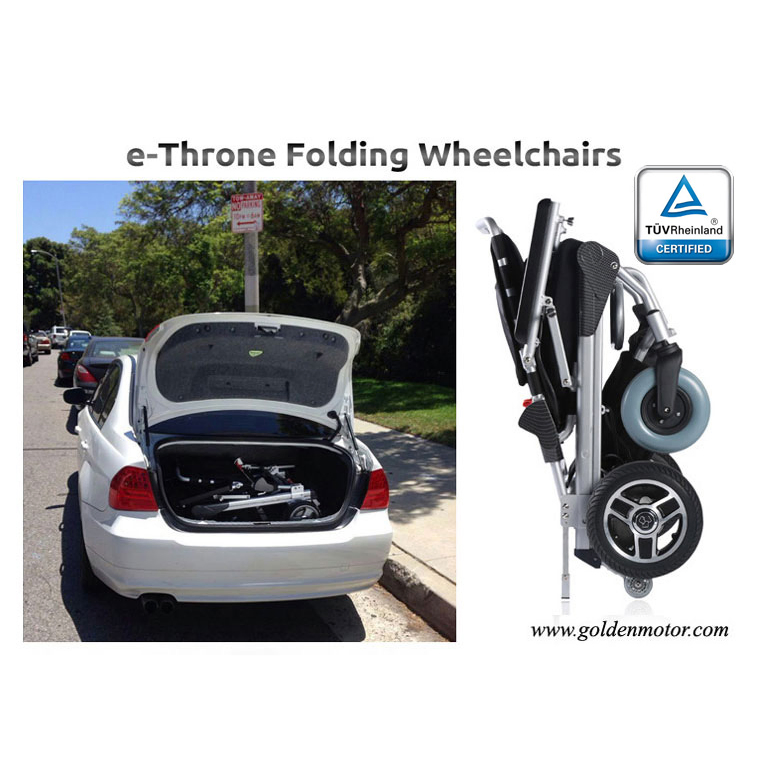 10 Inch Rear Wheel Power Electric Folding Wheelchair, Durable Medical Powerchair, Super Light E-Wheelchair, Designed for Indoor and Limited Outdoor Use.