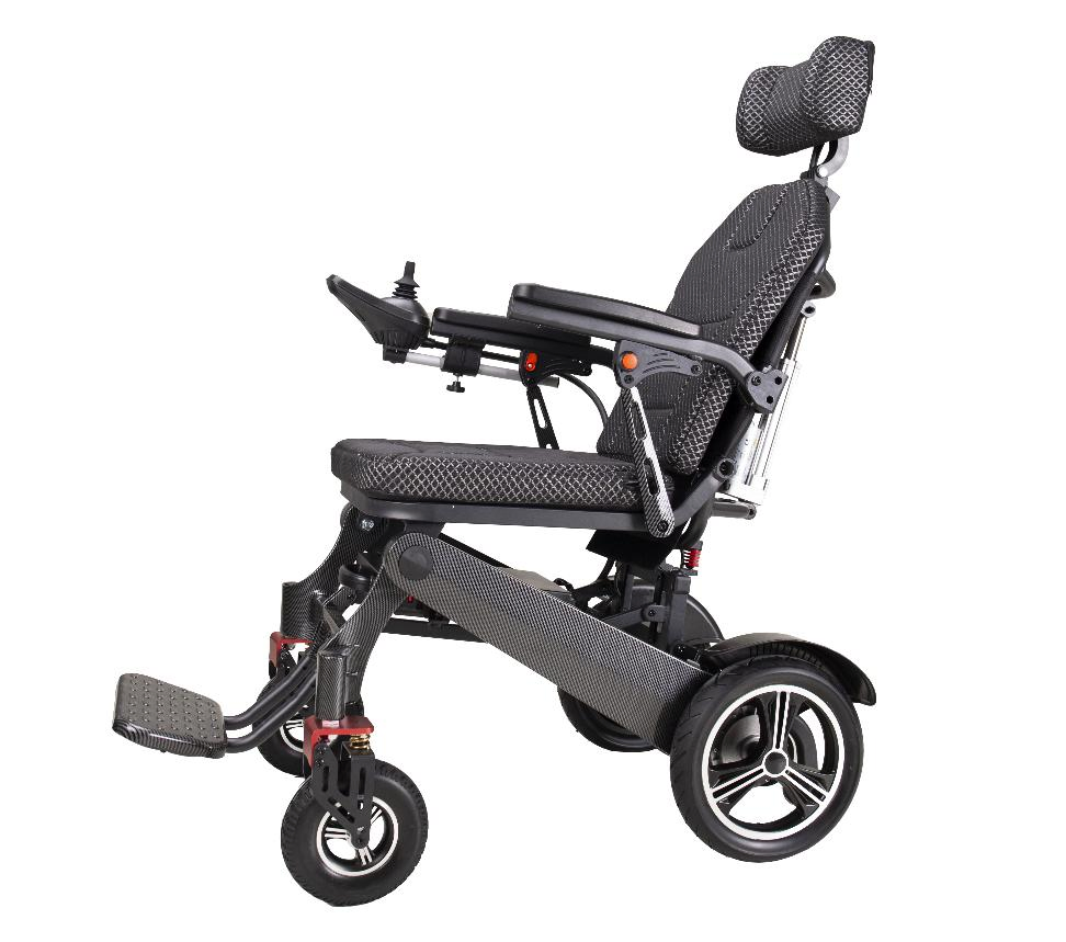 2024 Topmedi Reclining Backrest Electric Folding Handicapped Wheelchair