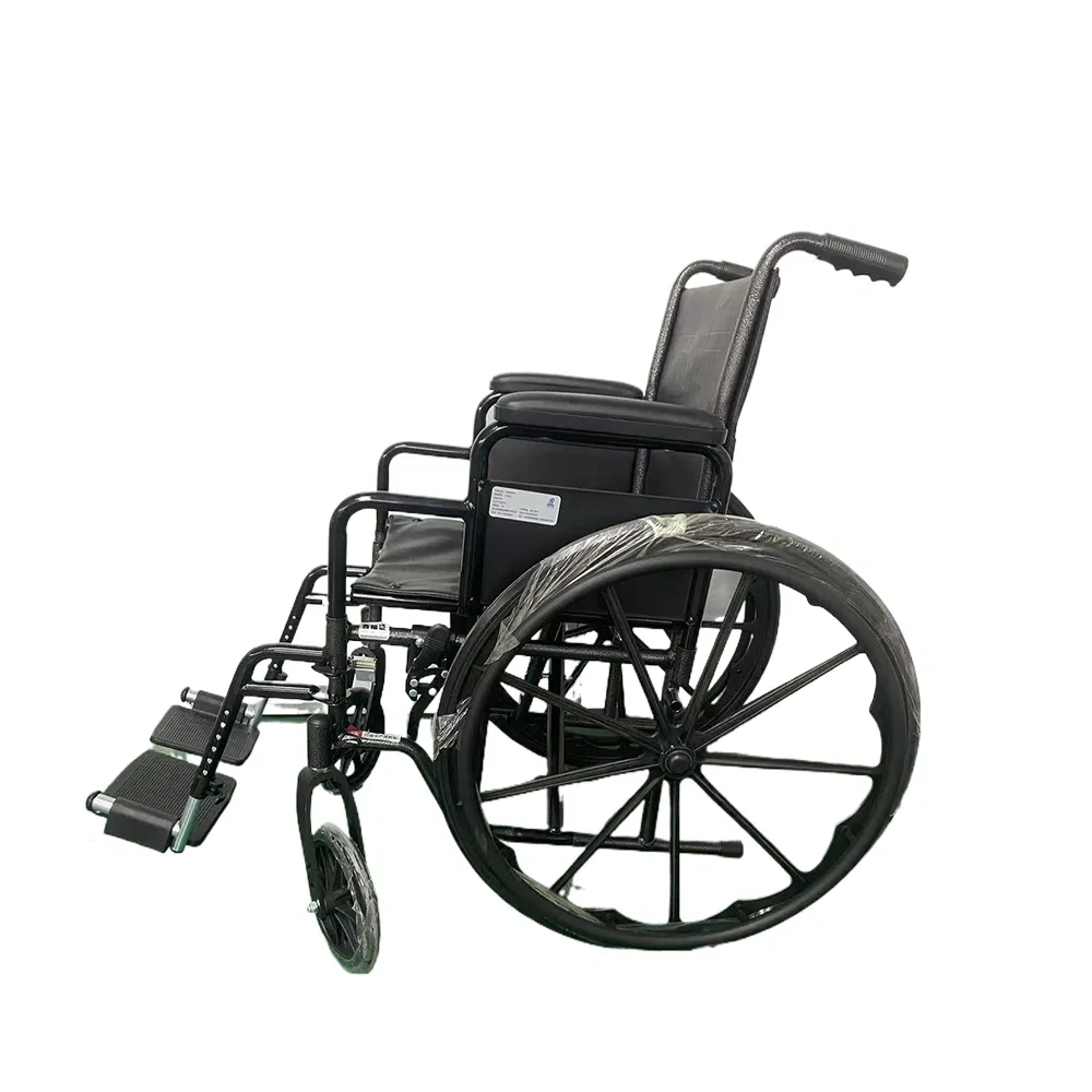 Attendant Brakes Footrest Manual Fold Metal Aluminum Reclining &amp; Tilt-in-Space Frame Hospital Handicapped Commode Wheelchair