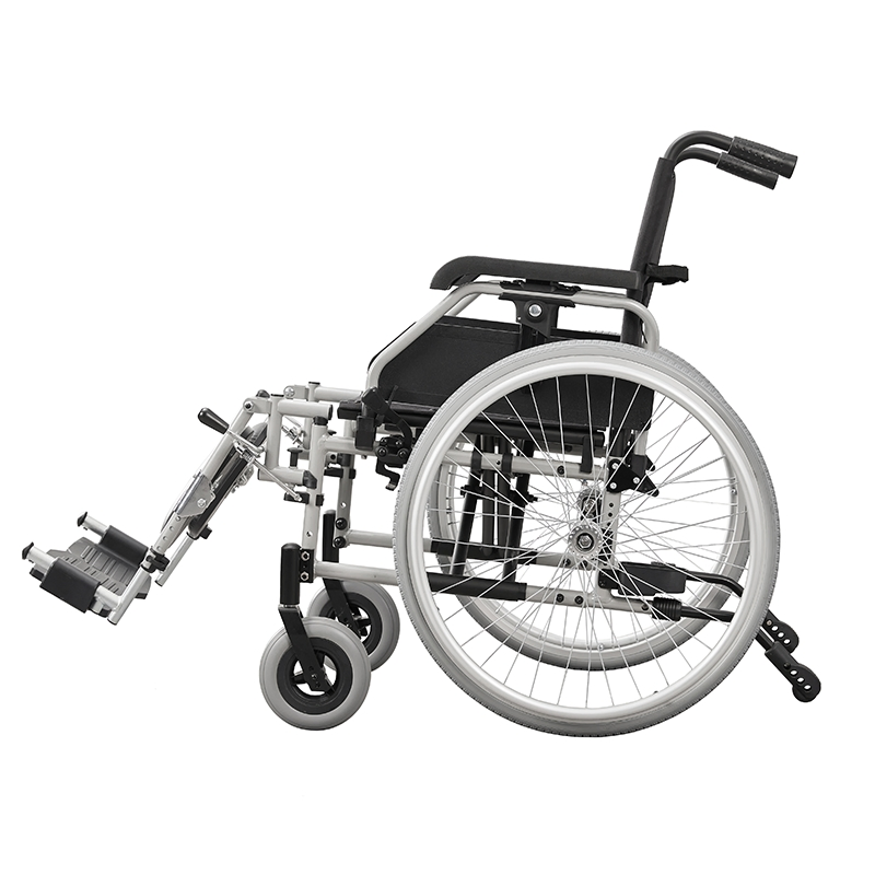 Lightweight Aluminum Manual Wheelchair for Seniors with Steel Cross Bar
