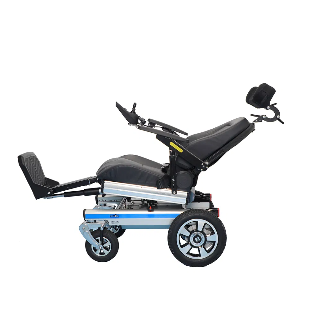 Footrest Backrest Headrest Adjustment All Terrain Aluminium Alloy Electric Wheelchair for Elderly