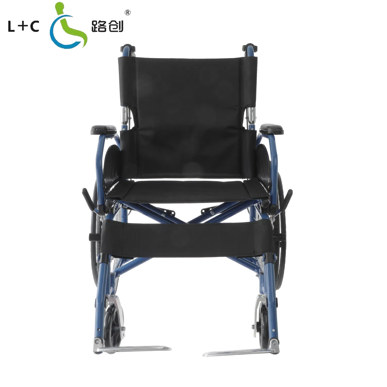 Aluminum Lightweight Functional Outdoor Wheelchair with Filp up Armrest Drop Back Handle for Elderly and Handicapped People Easy to Carry
