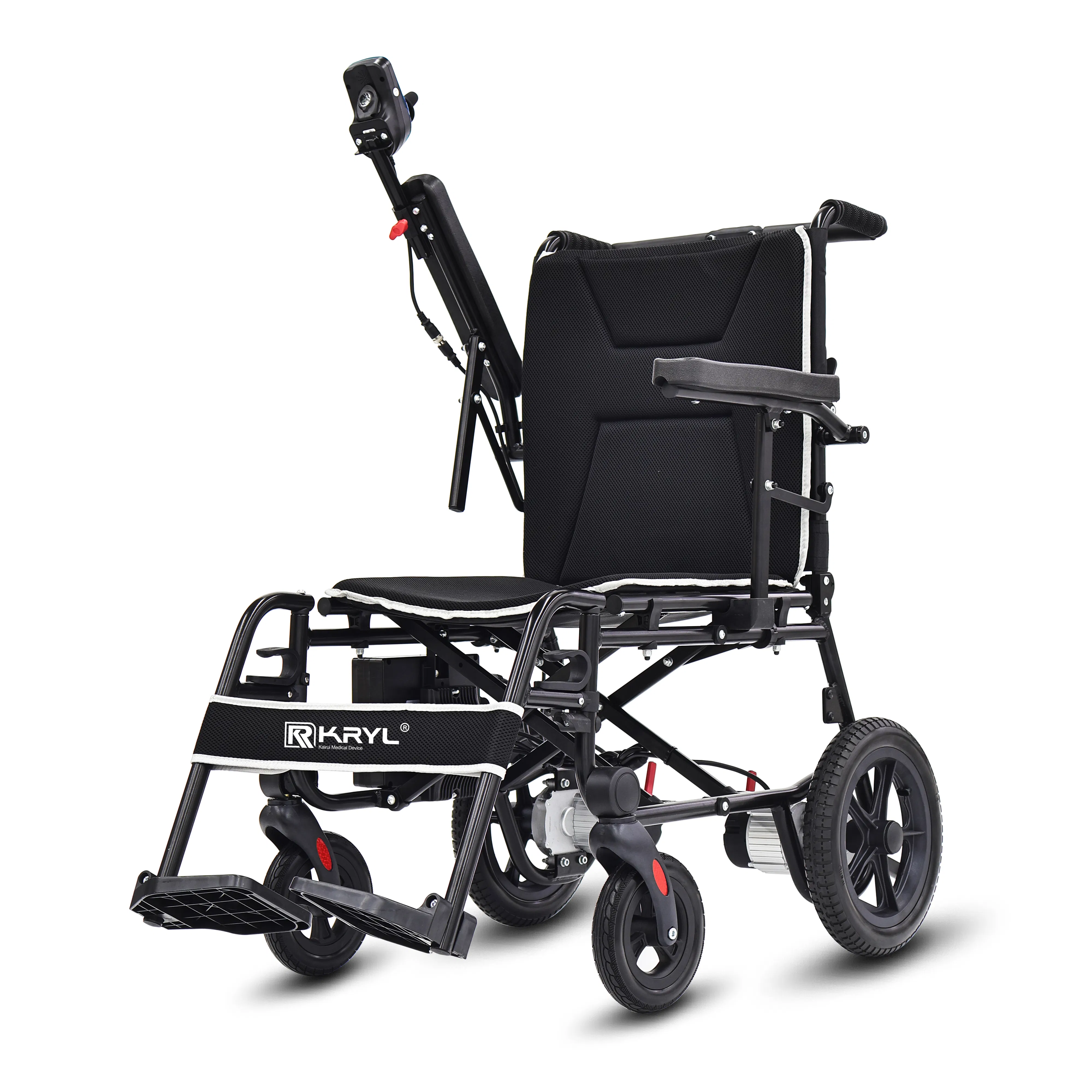 Travel-Friendly Electric Wheelchair with Removable Battery and Compact Features