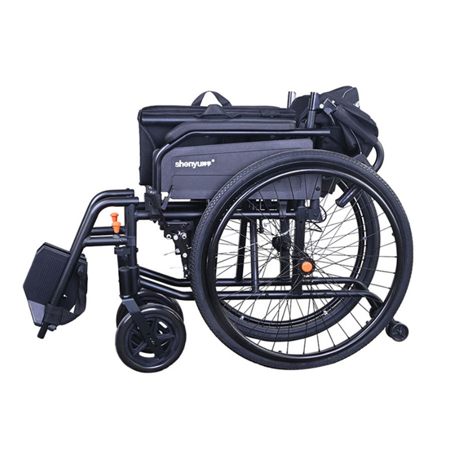 Durable Aluminum Frame Smooth Movement Indoor-Outdoor Manual Wheelchair