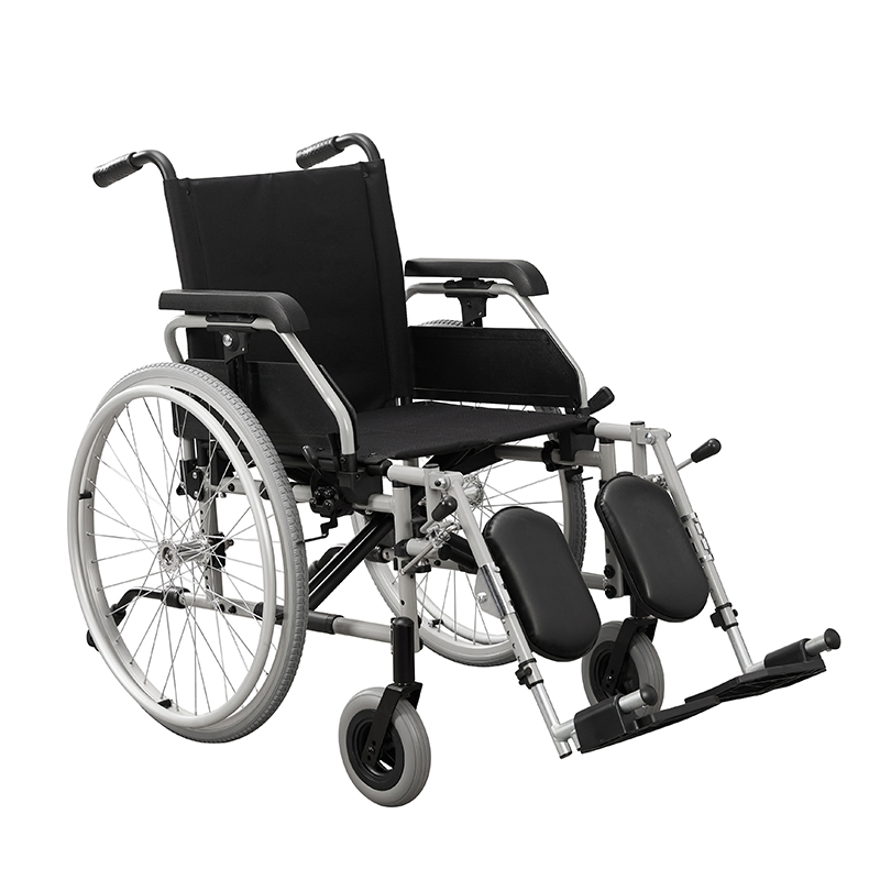 Lightweight Aluminum Manual Wheelchair for Seniors with Steel Cross Bar