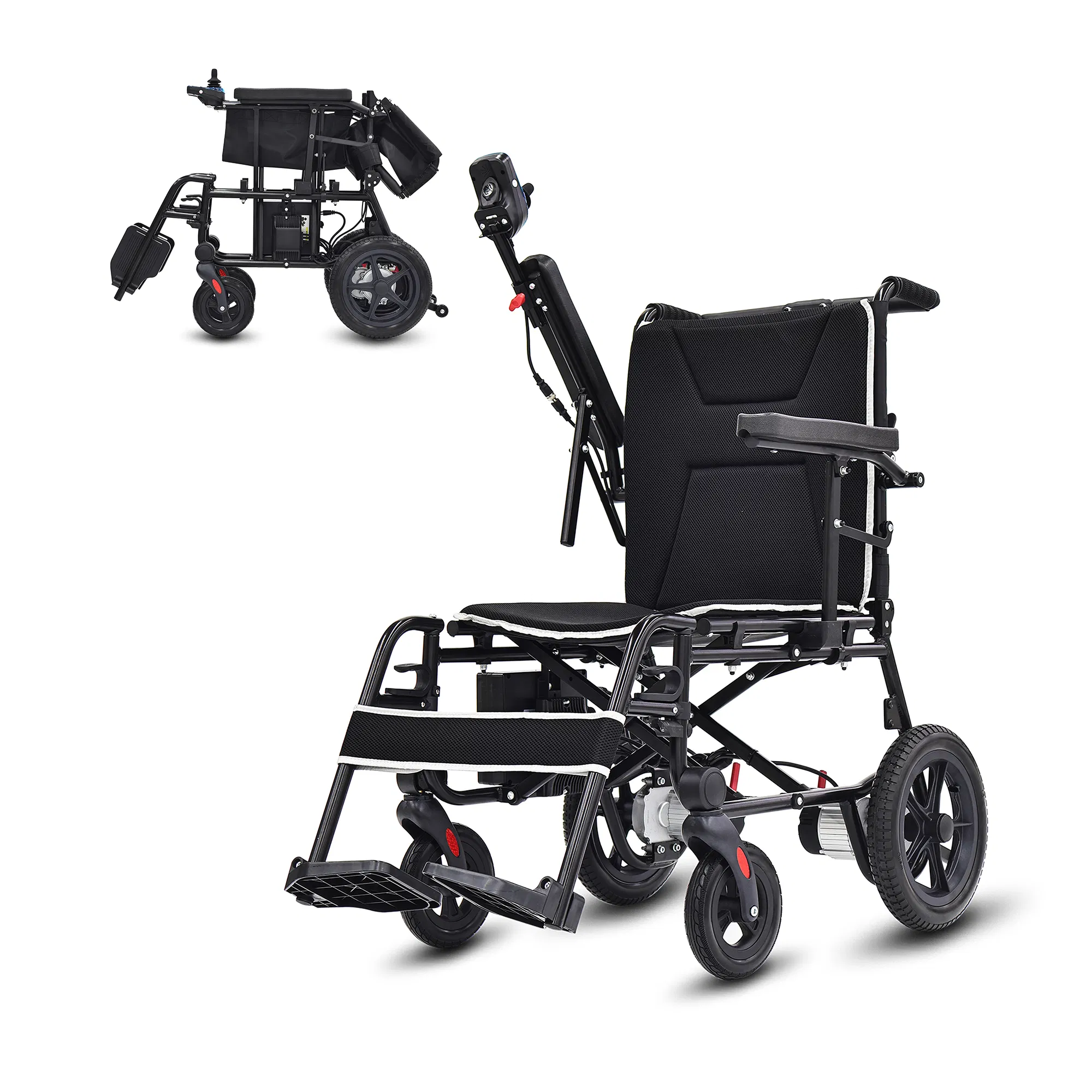 Travel-Friendly Electric Wheelchair with Removable Battery and Compact Features