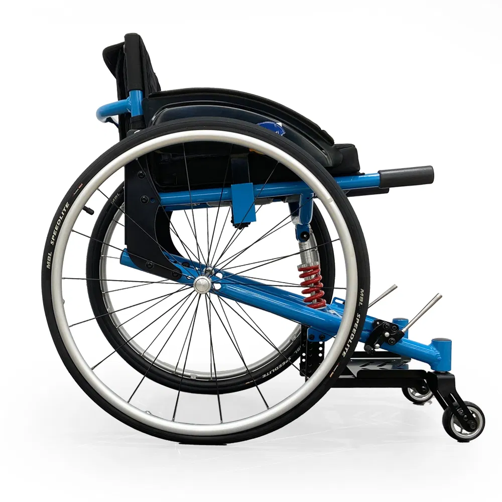Leisure Active Outdoor Rigid Lightweight Aluminum Wheelchair with Suspension Seat