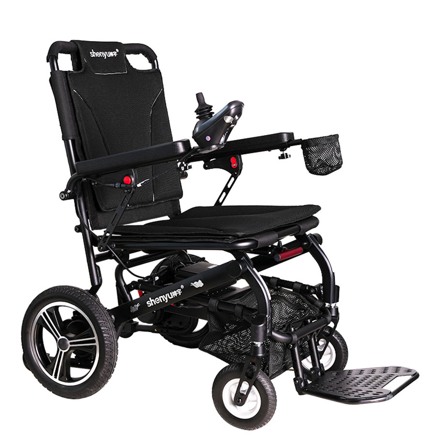 Easy-Fold Travel-Friendly Comfortable Double-Layer Seat Padding Electric Wheelchair