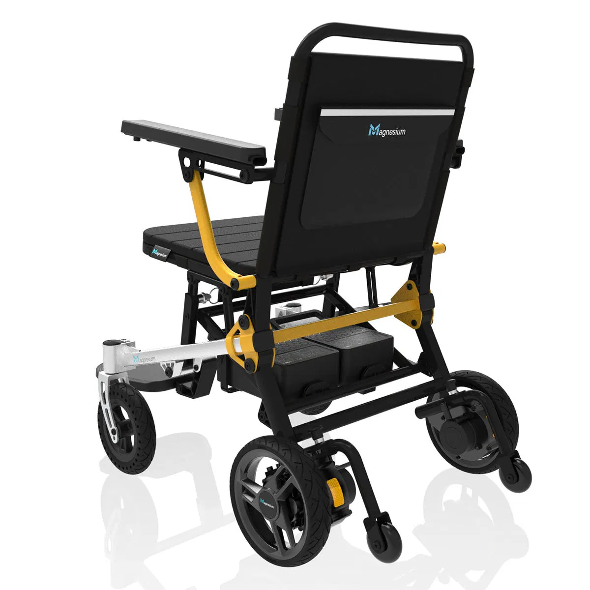 Baichen New Style 130kg Load Strong Power Lithium Battery 180W*2 Brushless Motors Easy Fold Magnesium Alloy Electric Wheelchair