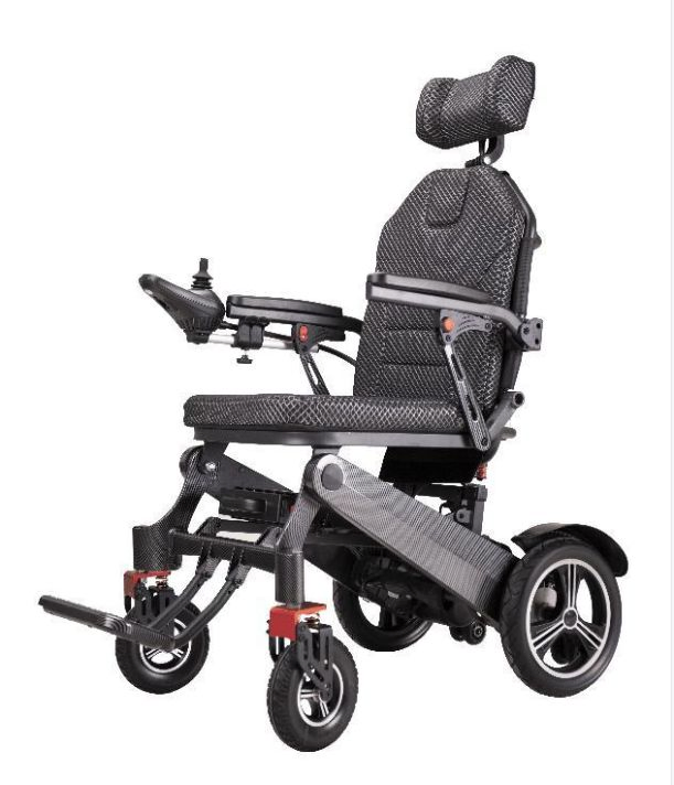 2024 Topmedi Reclining Backrest Electric Folding Handicapped Wheelchair