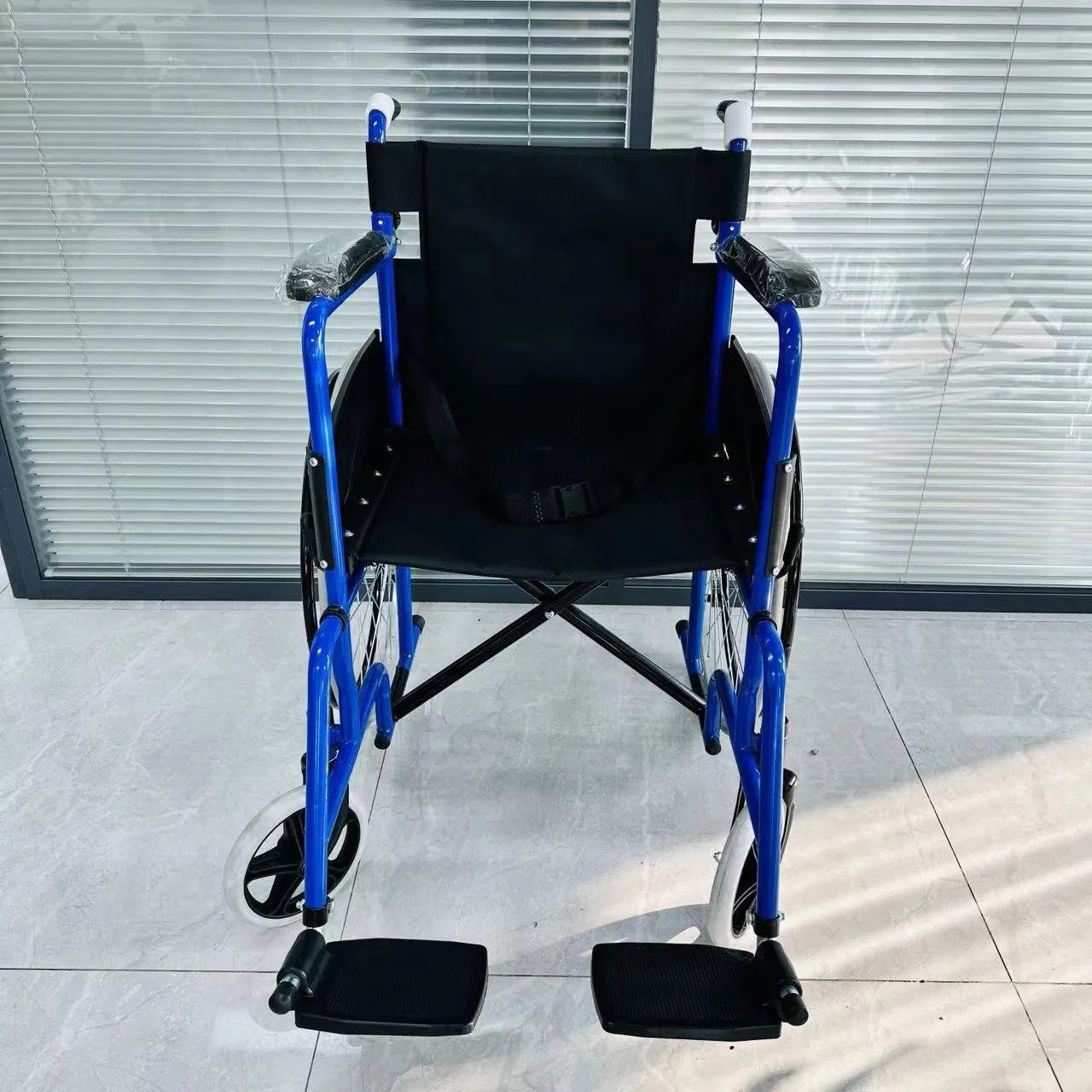 Indoor Manual Wheelchair with Small PU Wheels for Smooth Floor Mobility