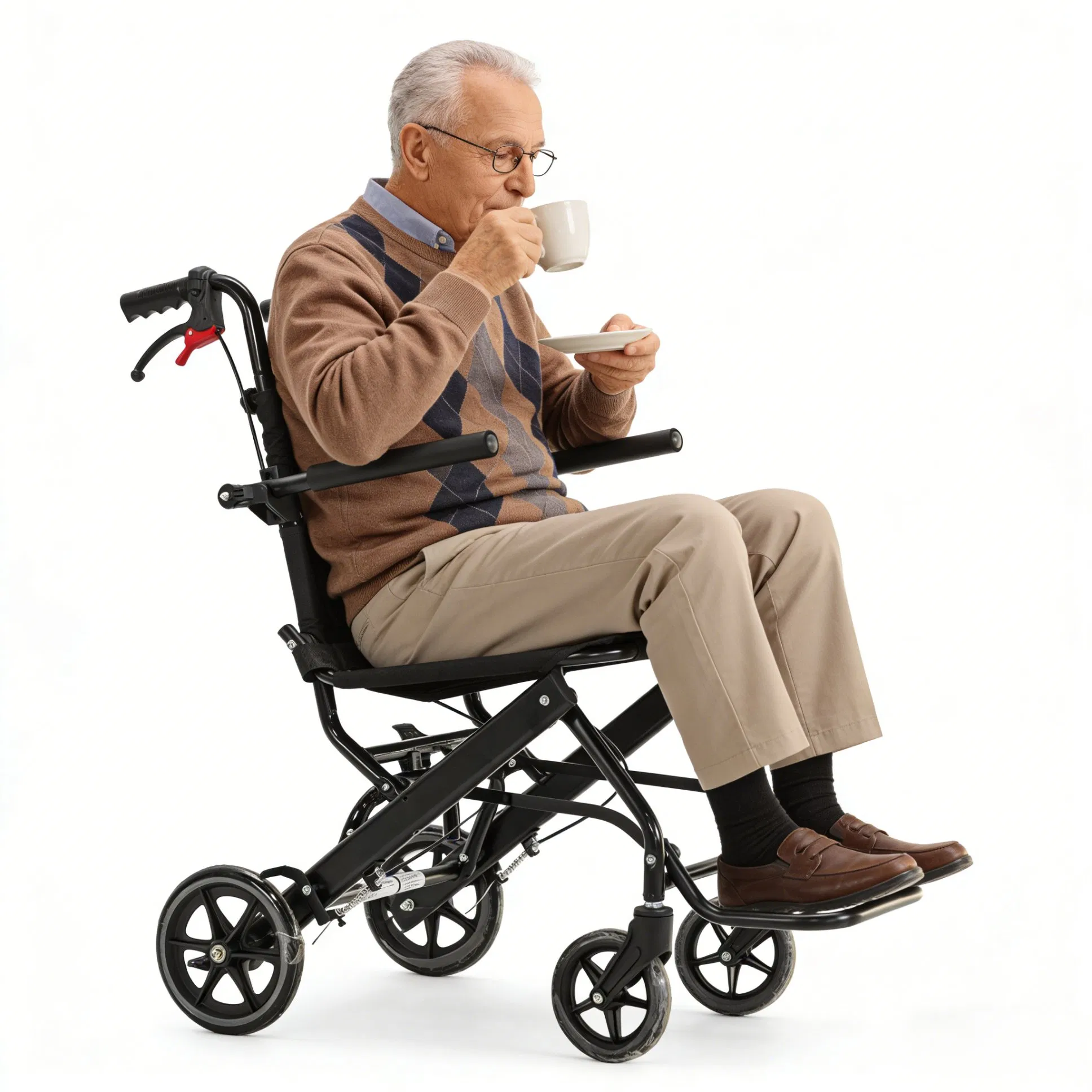 Aviation Aluminum Traveling Wheelchair Safe Transfers Indoors &amp; Outdoors